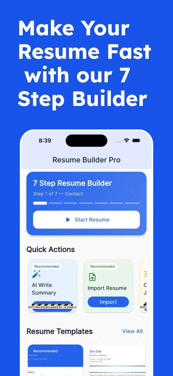 Screenshot #1 pour Resume Builder Créateur de CV