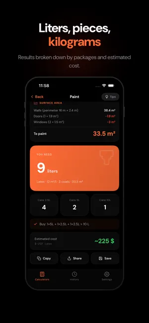 Renovio - Renovation Calc screenshot 2