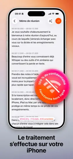 Capture d'écran de Transcription Pro sur iPhone 3