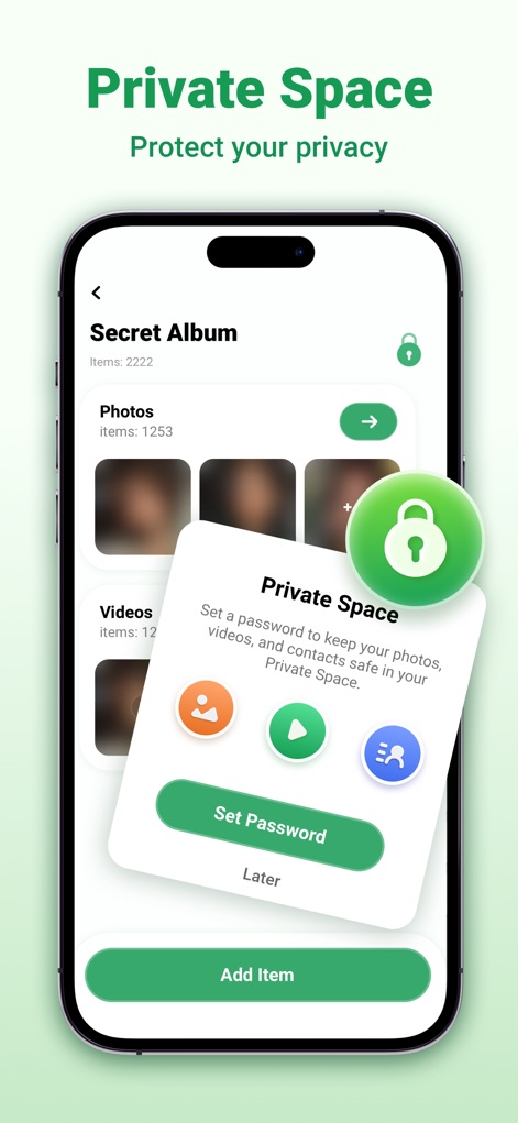 Smart Cleaner - Pro Security - Users can protect sensitive photos and videos within a secret album, with the option to set a password for enhanced privacy.