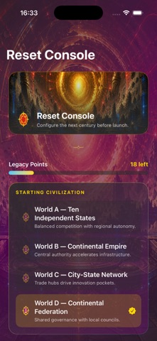 World Reset Agency iPhone screenshot