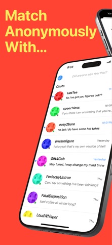 Masquerade Chat iPhone screenshot