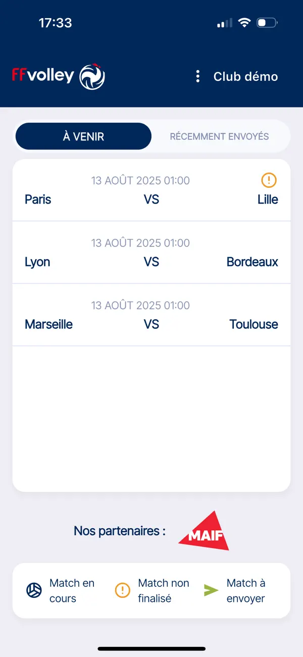 Screenshot #1 pour FFVolley FDME