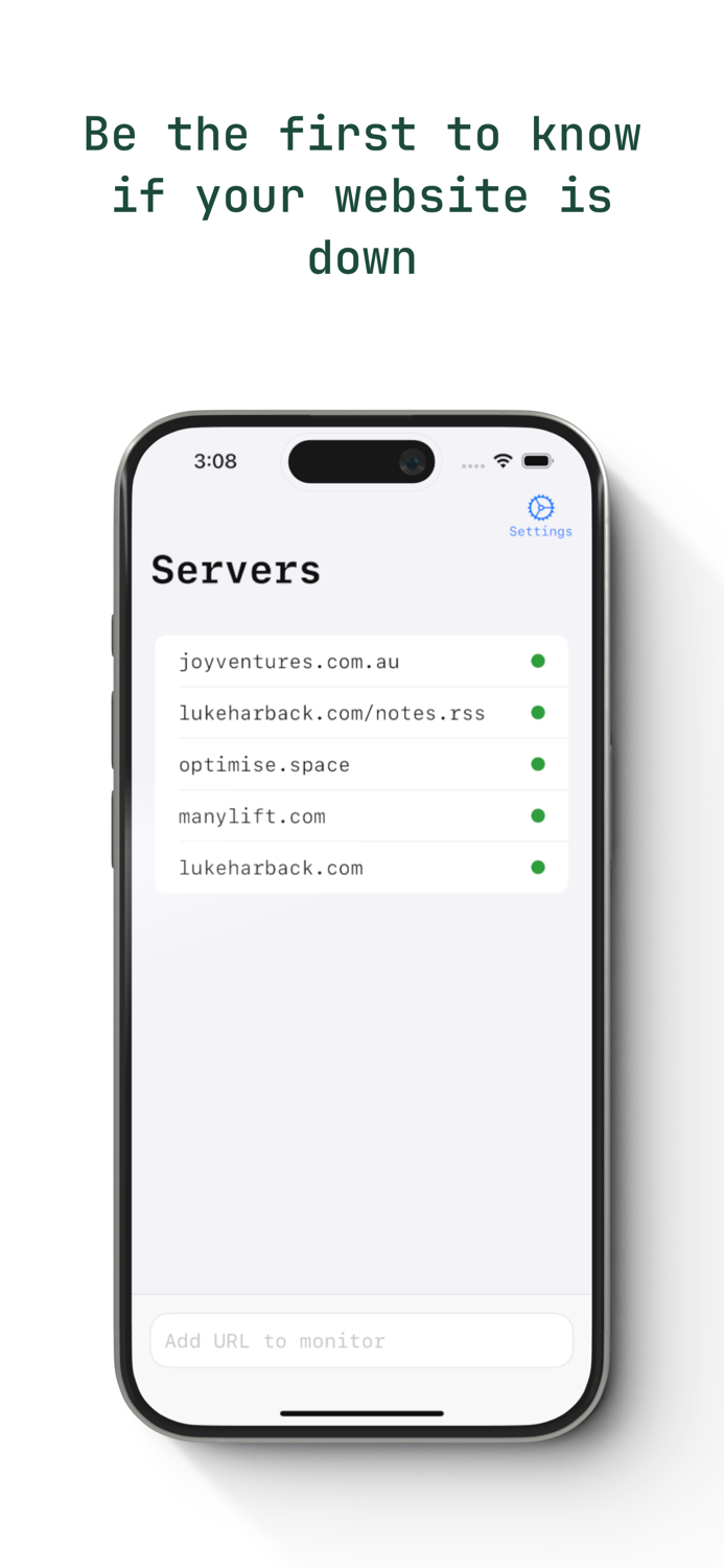 Ping website monitoring