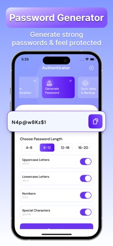Authenticator app, 2FA and MFA iPhone screenshot