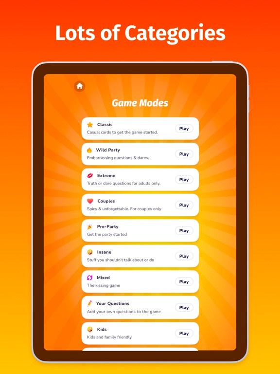 Truth or Dare Party iPad screenshot 3 - Games app