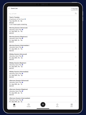 Hampton Roads Pickleball Club iPad screenshot