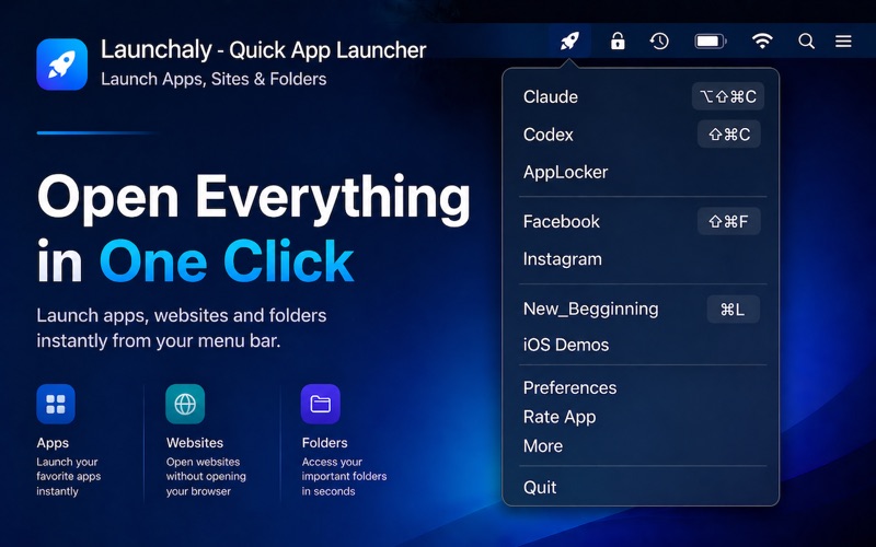 Screenshot #1 pour Launchaly - Quick App Launcher