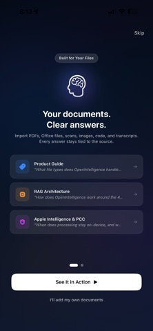 OpenIntelligence iPhone screenshot