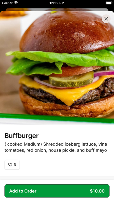 BuffBurger iPhone screenshot 3 - Food & Drink app