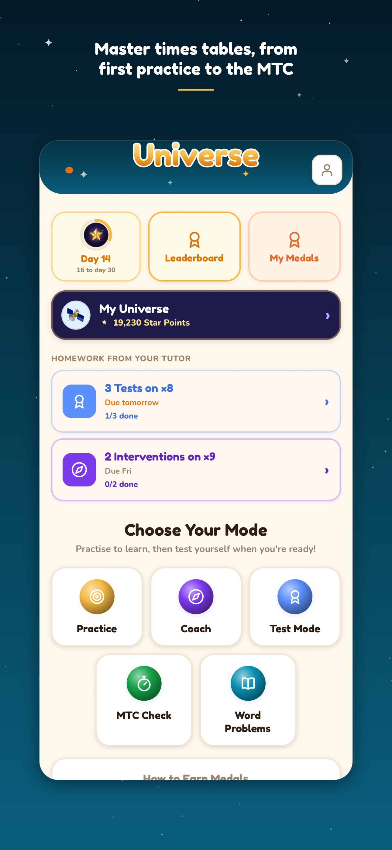 Screenshot 1 of Times Tables Universe