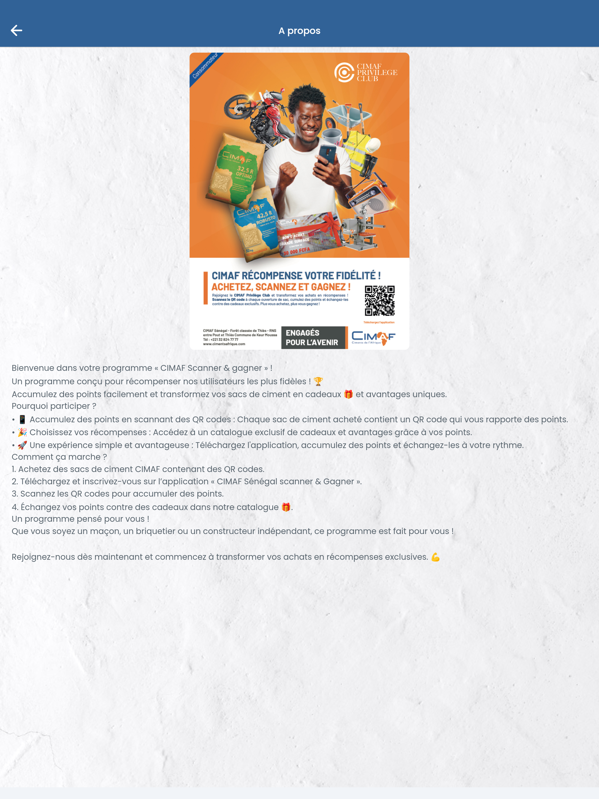CIMAF PRIVILEGE – SCAN & GAGNE