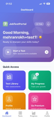 Job Tests Portal iPhone screenshot