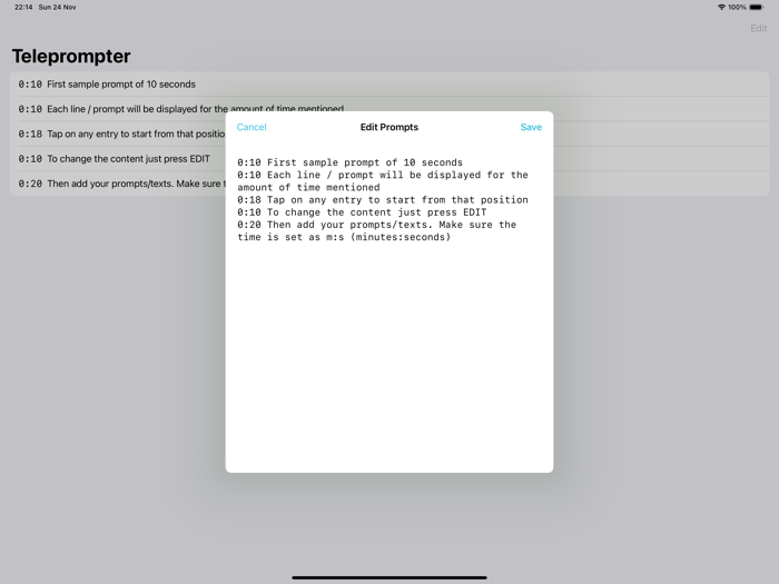 Simple Text Teleprompter