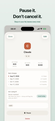 Annua: Subscription Tracker Screenshot 5 of 6