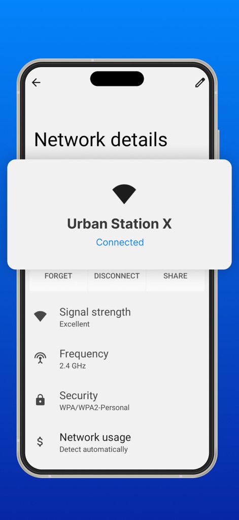 NFC Tools: Reader and Scanner - View detailed network information post-connection, including "Signal strength" and "Security" protocols for peace of mind.