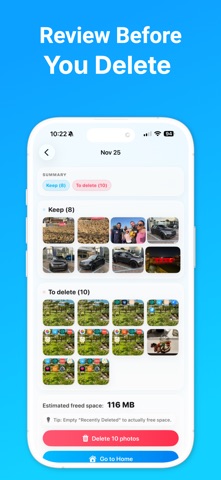 Swipe Delete Photos iPhone screenshot