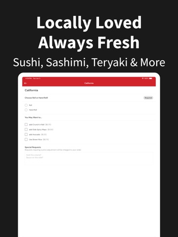 Mr. Fuji Sushi Albany iPad screenshot