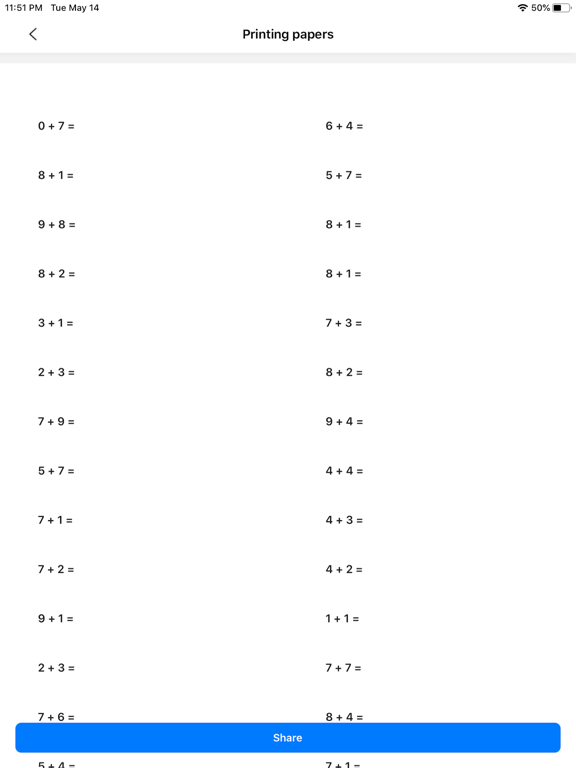 Screenshot #6 pour 小学口算-100以内加减法口算天天练
