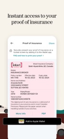 Intact Insurance: Mobile app screenshot
