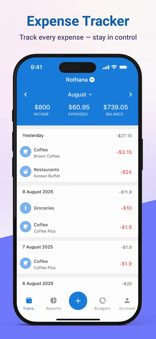 Screenshot #1 pour Spentify: Expense Tracker