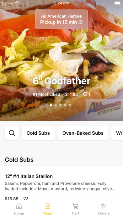 All American Heroes iPhone screenshot 2 - Food & Drink app