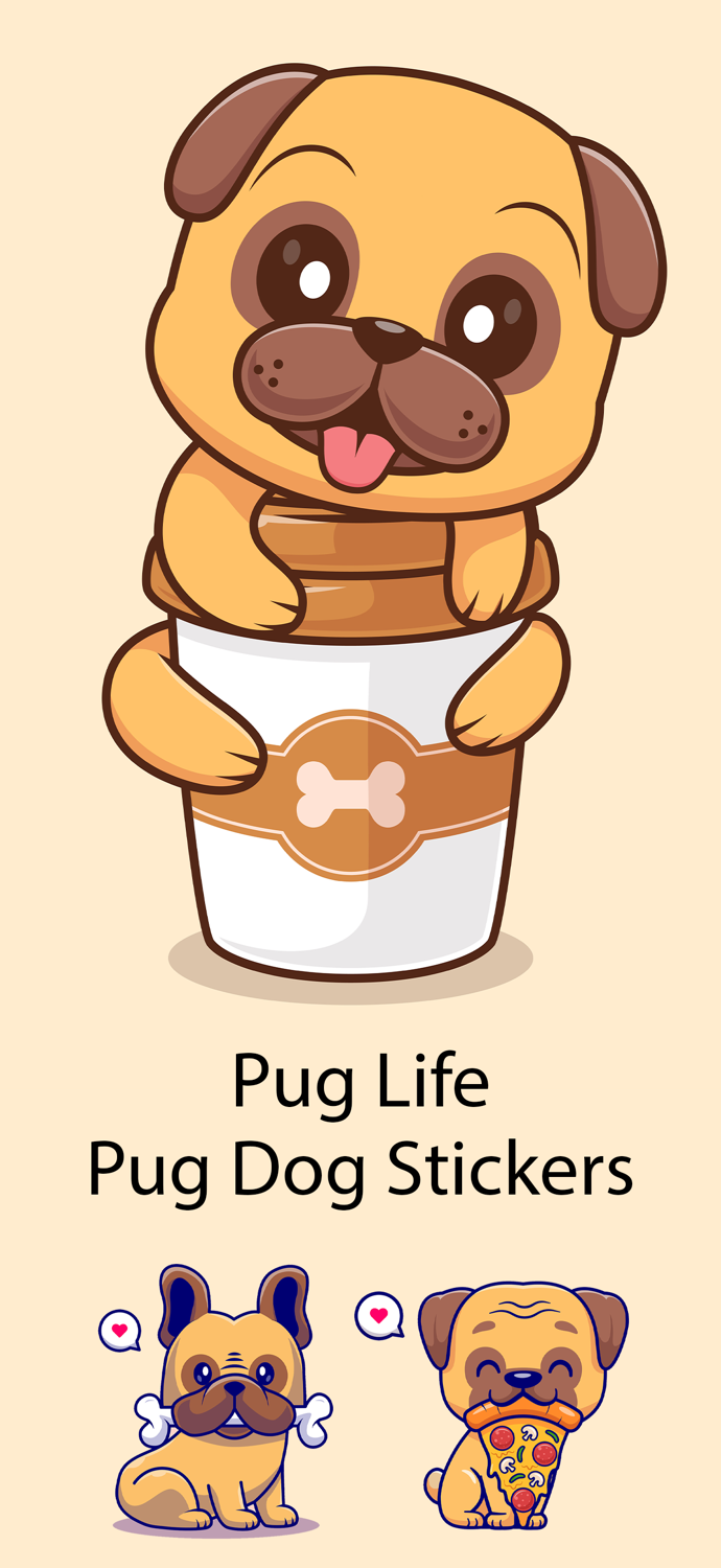 Pug Life - Pug Dog Stickers