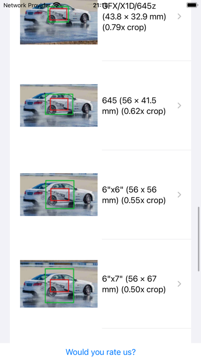 CropFactorPro: Lens Calculator Screenshot