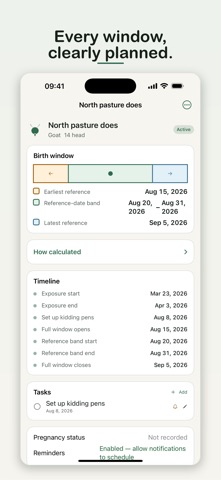 Livestock Gestation Tracker iPhone screenshot