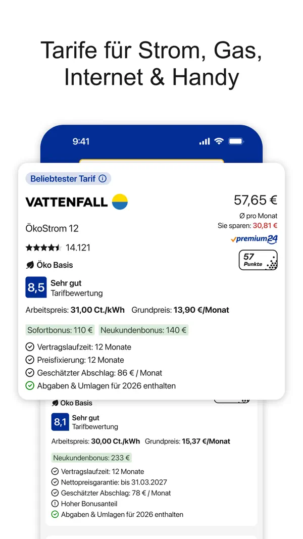 CHECK24 iPhone App Screenshot 5 – Finanzen