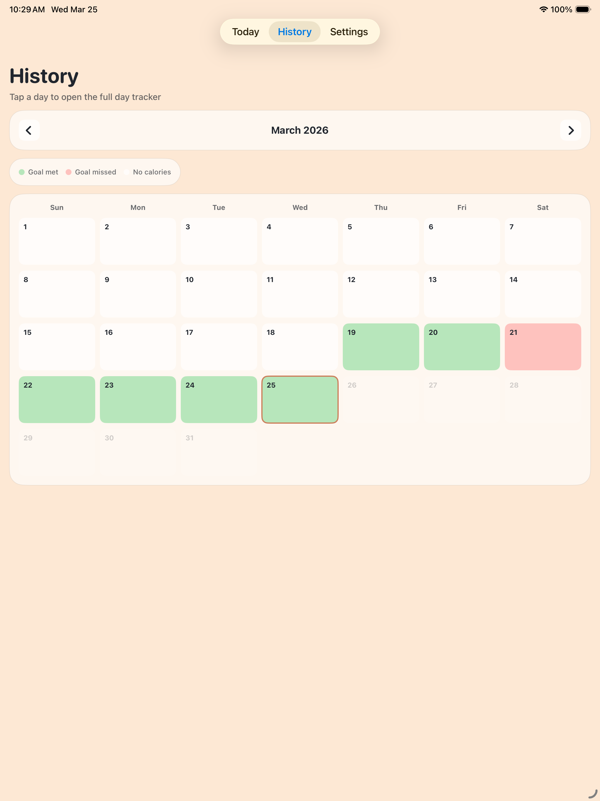 The Simplest Calorie Tracker