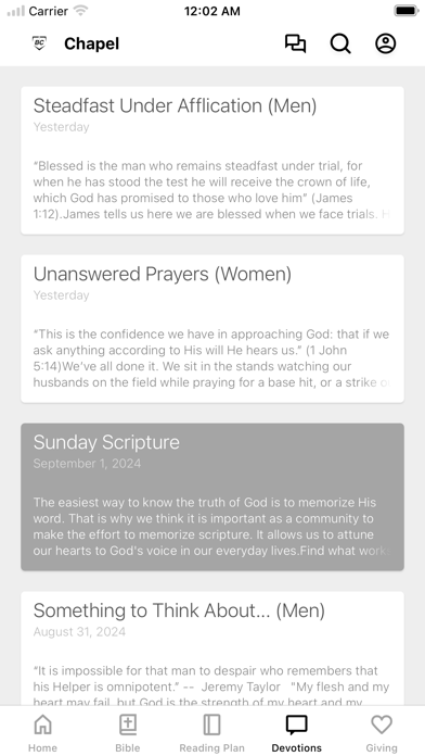 Baseball Chapel App Screenshot