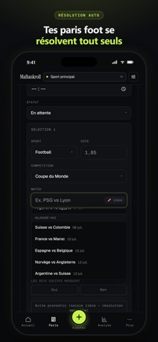 MaBankroll : suivi de paris iPhone screenshot