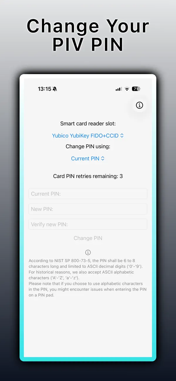 Screenshot #1 pour PIV PIN Manager