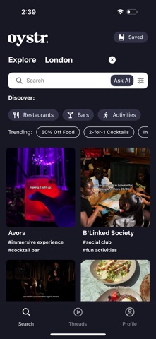Oystr: Restaurants & Bars screenshot