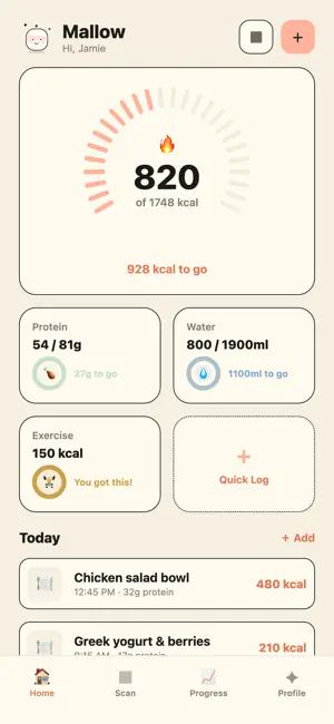Mallow: Gentle Food Tracker screenshot 1