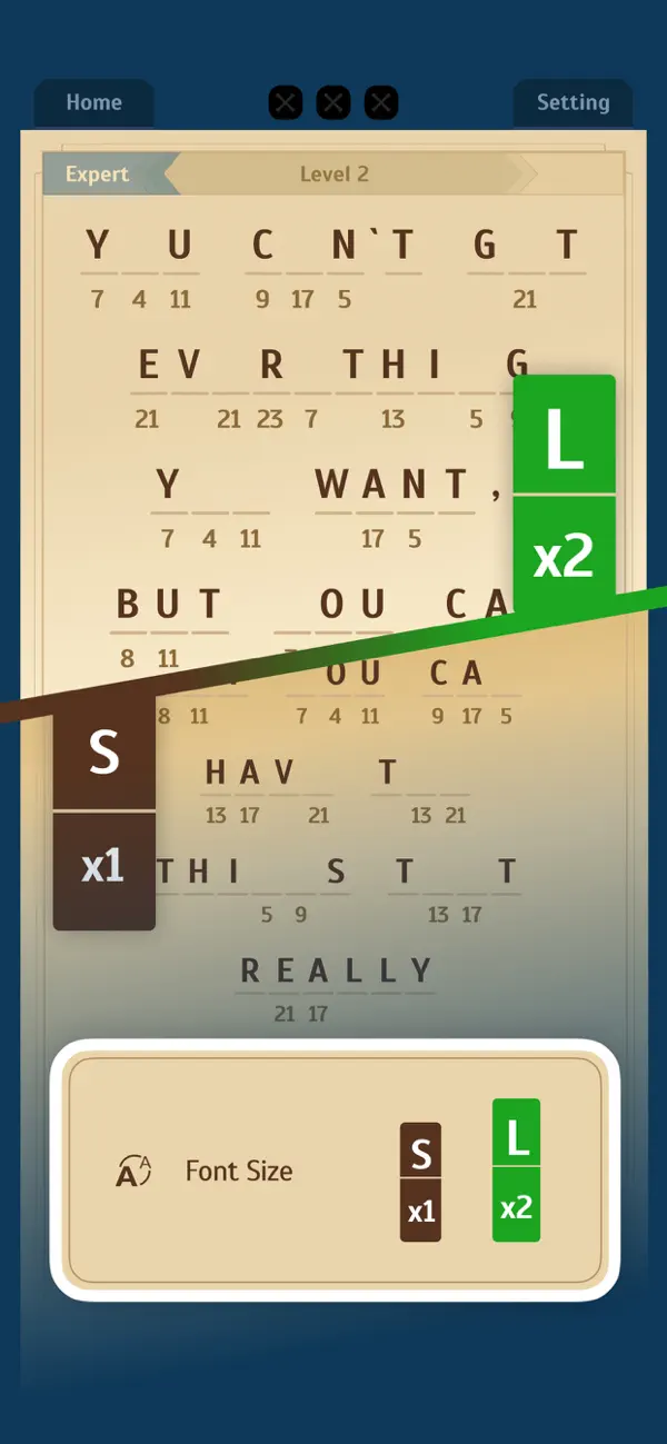 Screenshot #2 pour Cryptogram: Word Puzzle Master
