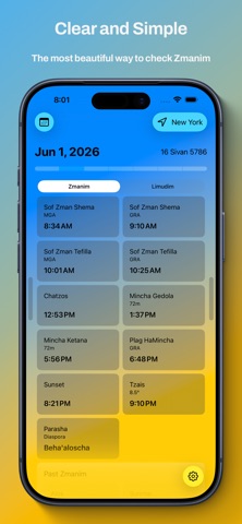 ClearZmanim iPhone screenshot