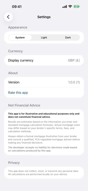Mortgage & Stamp Calc. (UK) screenshot 6 of 8