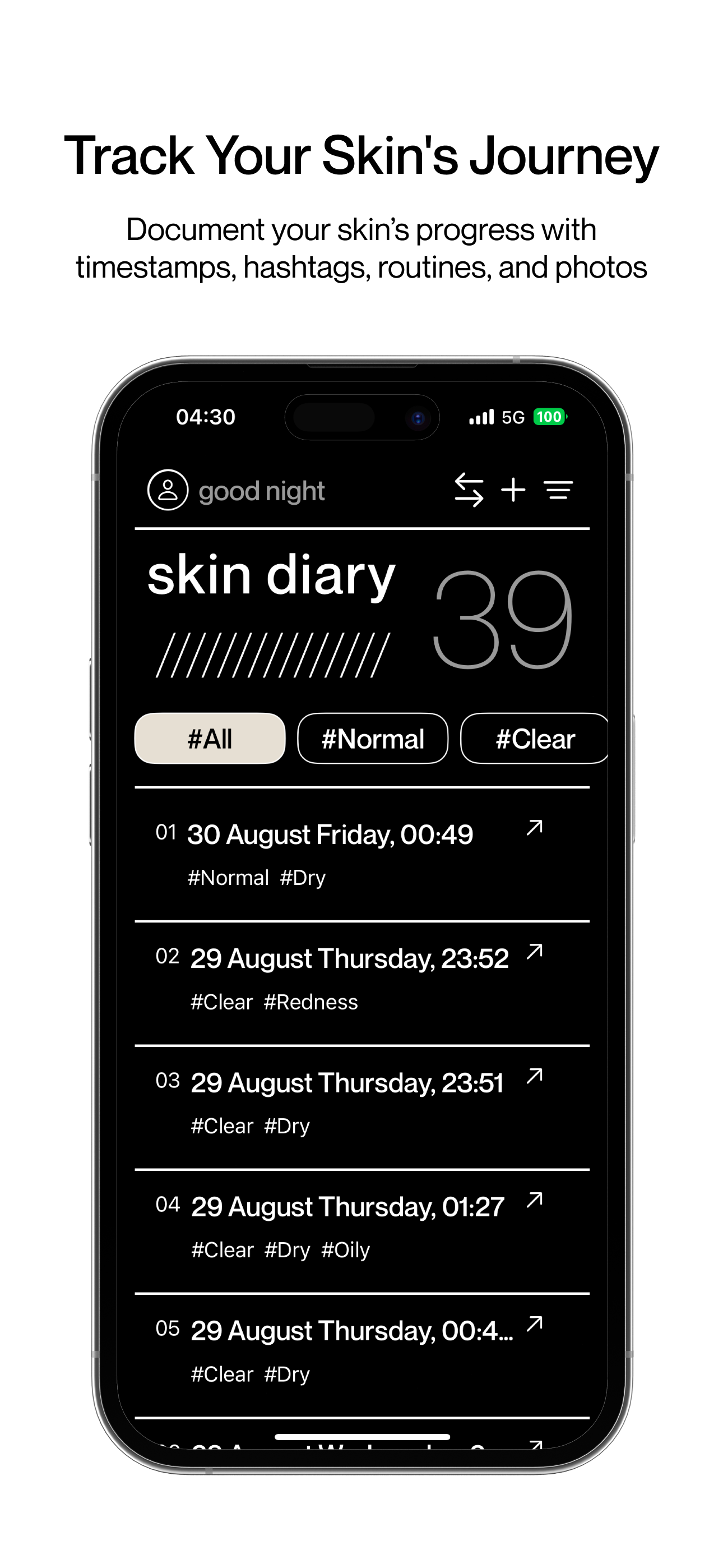 Skin Diary: Track & Glow