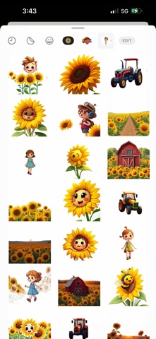 Sunflower Fields Stickers iPhone screenshot