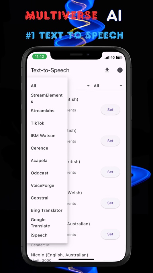 #5. Multiverse Ai - Text to speech (iOS) 由: Devita Ika Lestari