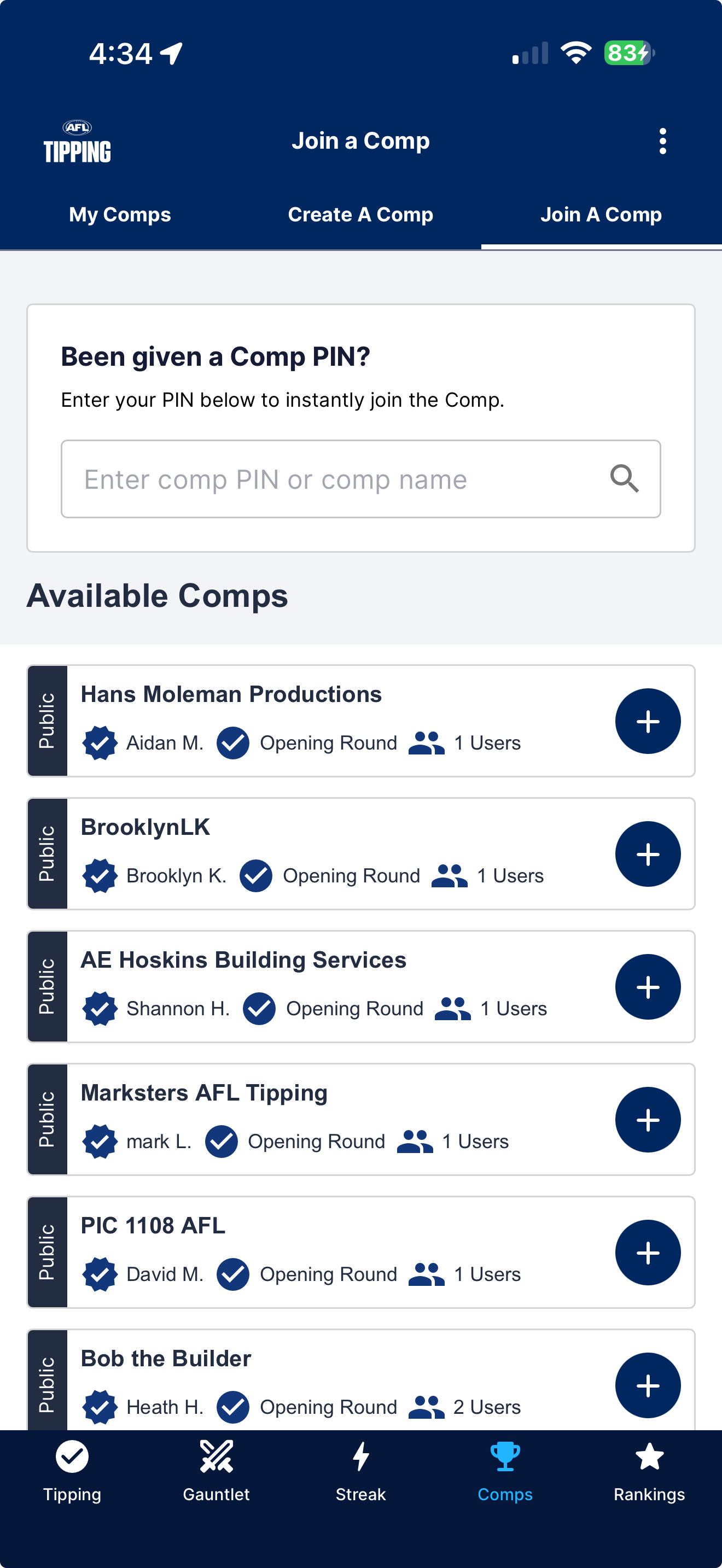 Official AFL Tipping