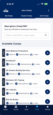 Official AFL Tipping screenshot