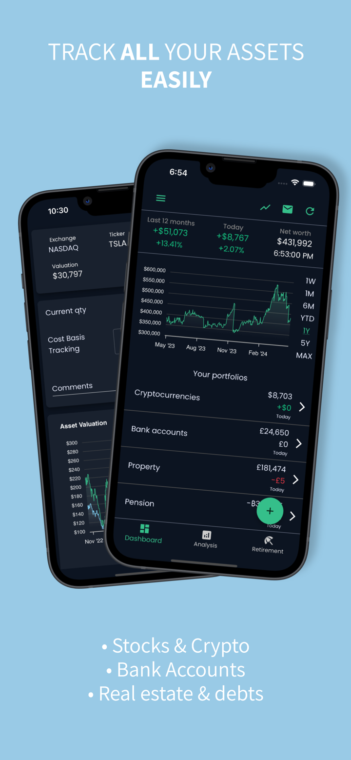 TrackMyStack Net Worth Tracker screenshot 1