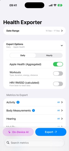Health Exporter: CSV Backup Screenshot 2 of 5