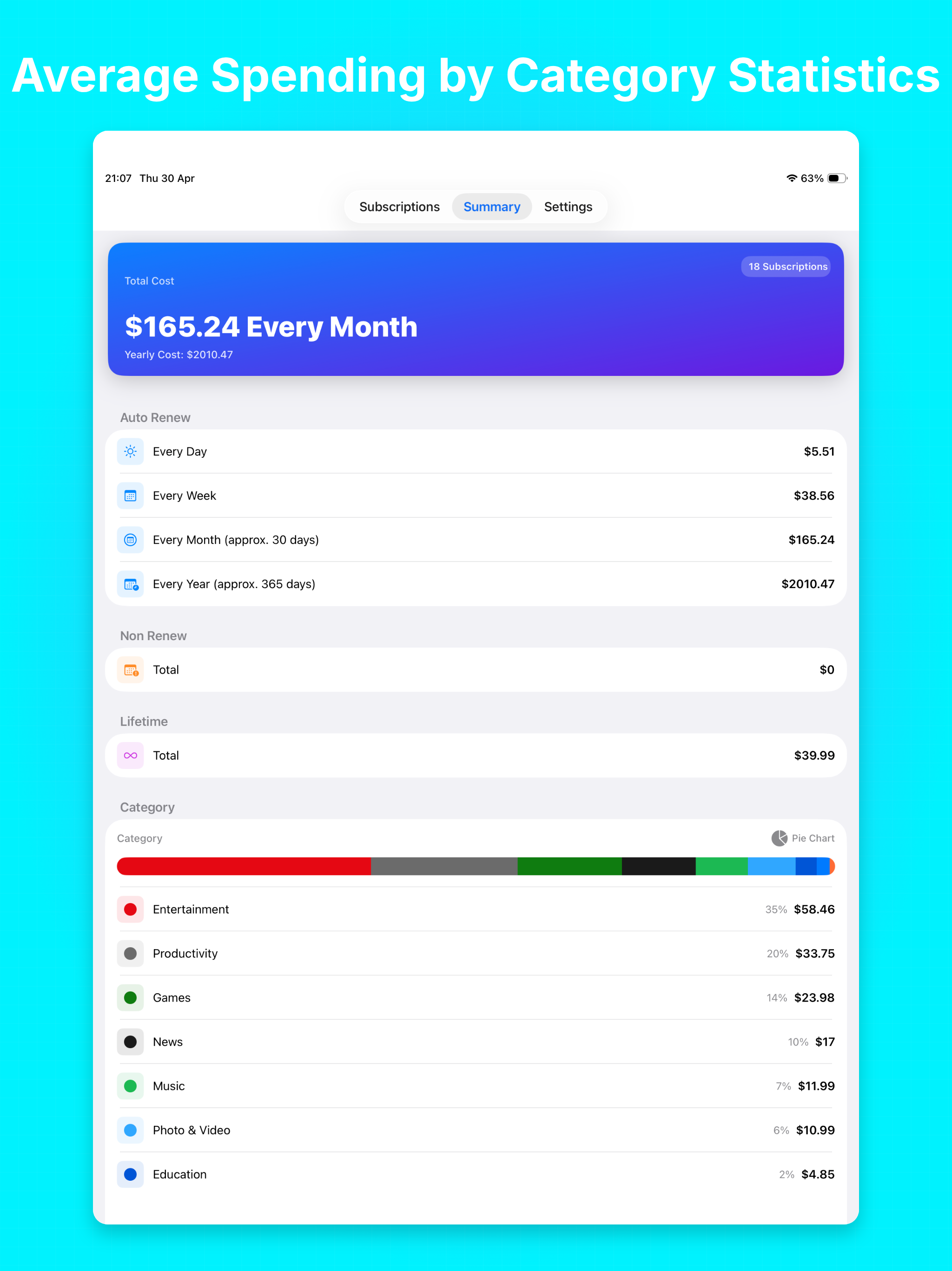 SubBill - Subscription Bill screenshot 9
