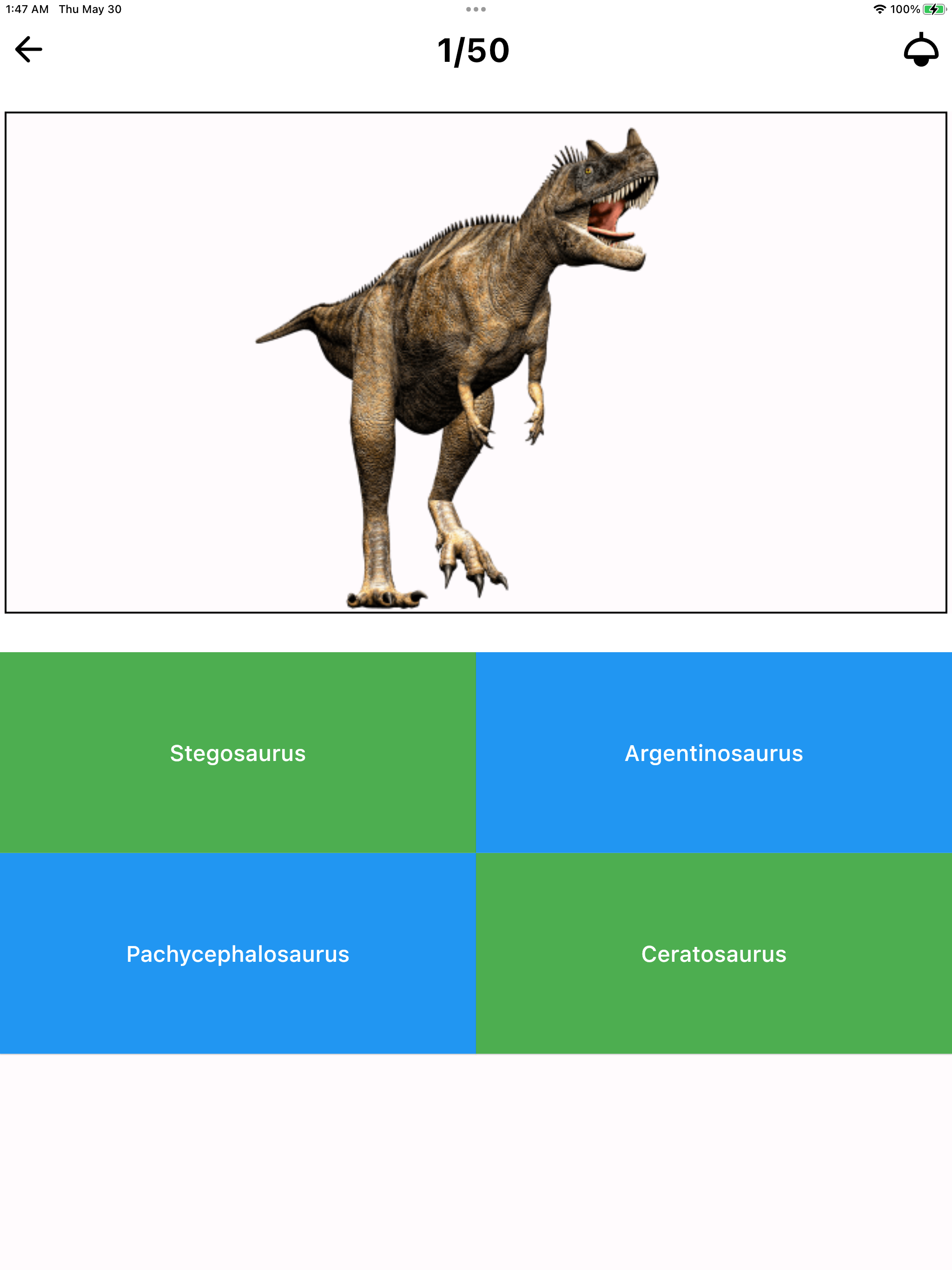 Dinosaur Flashcard Quiz