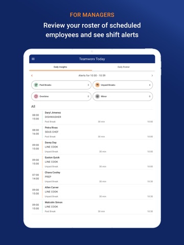 Crunchtime Teamworx iPad screenshot
