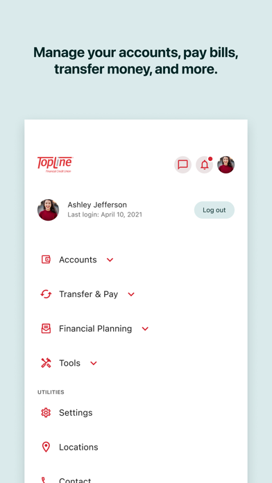 TopLine Financial Credit Union Screenshot